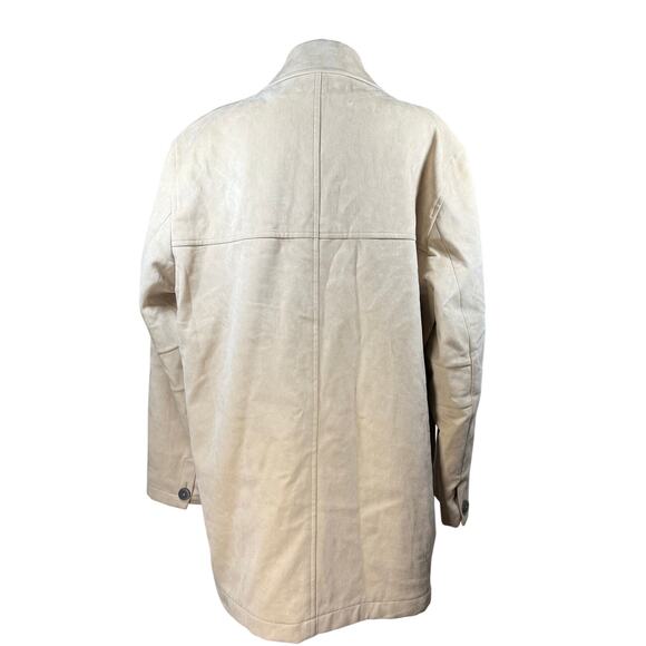 Men's 42R Barcelino SF Tan Car Coat Made in Germany Zip Pockets Cotton S/Med - Picture 3 of 15
